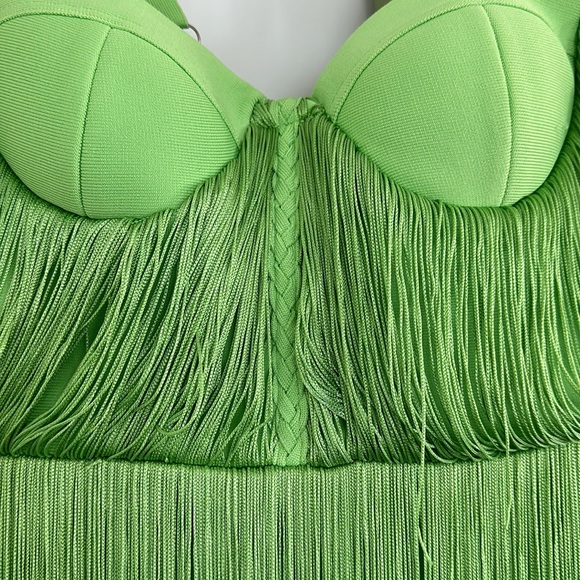 Neon green fringe dress - Picture 6 of 8